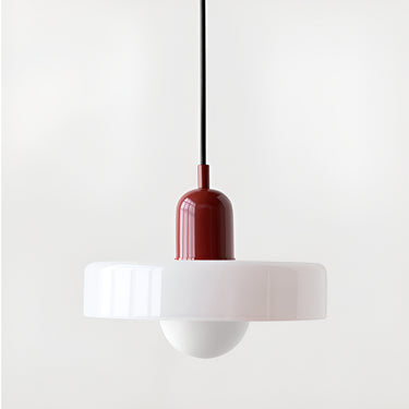 Adjustable Glass Disc Pendant Lamp With Colorful Design - Image 3