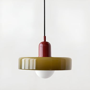 Adjustable Glass Disc Pendant Lamp With Colorful Design - Image 8