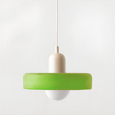 Adjustable Glass Disc Pendant Lamp With Colorful Design - Image 9