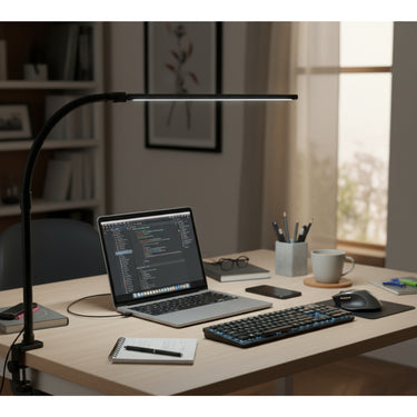 Adjustable Metal Clamp Desk Lamp With Integrated LED Light Bar - Image 4