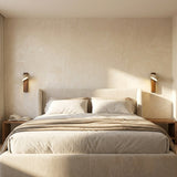 Adjustable Natural Stone Wall Sconce With Wooden Backplate - Image 6