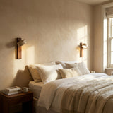 Adjustable Natural Stone Wall Sconce With Wooden Backplate - Image 7