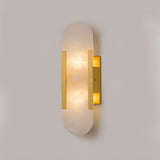 Alabaster Elongated Wall Sconce With Metal Frame - Image 6