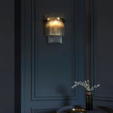 Antique Brass Cylindrical Glass Rod Wall Light - Image 2