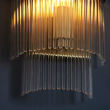 Antique Brass Cylindrical Glass Rod Wall Light - Image 6