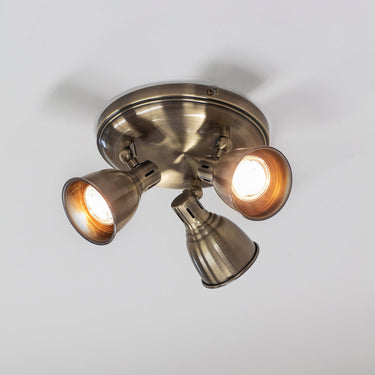Antique Brass Round Spotlight With Adjustable Ceiling Mount - Image 3