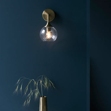 Antique Brass Spiral Glass Wall Light - Image 4