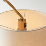 Arched Brass Floor Lamp With Fabric Shade - Image 5