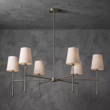 Belcourt Metal Round Chandelier With Fabric Shades - Image 11