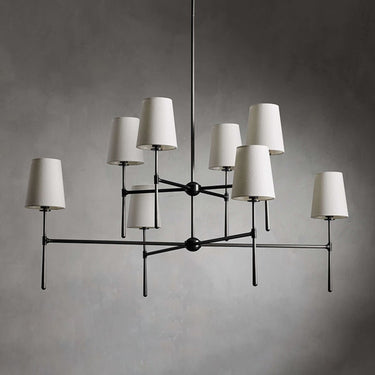 Belcourt Metal Round Chandelier With Fabric Shades - Image 6