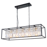 Black Crystal Linear Chandelier With Adjustable Chain - Image 3