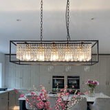 Black Crystal Linear Chandelier With Adjustable Chain - Image 7