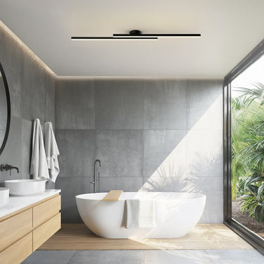 Black Wave Shaped LED Flush Mount Light Non-Dimmable - Image 1