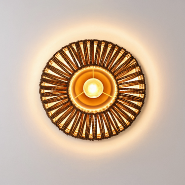 Boho 20cm Rattan Ceiling Light - Image 6