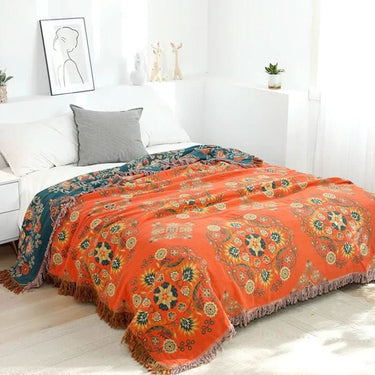 Boho Cotton Blanket For Cozy Sofa And Bed Decor Soft And Breathable Throw - Image 1