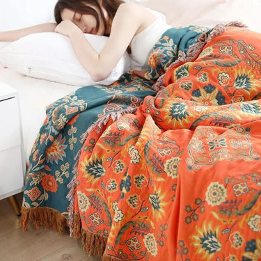 Boho Cotton Blanket For Cozy Sofa And Bed Decor Soft And Breathable Throw - Image 3