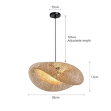 Braided Bamboo Pendant Light With Warm Glow - Image 3