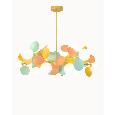 Branching Bubble Chandelier With Milk Glass Shades - Image 1