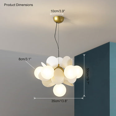 Branching Bubble Chandelier With Milk Glass Shades - Image 10