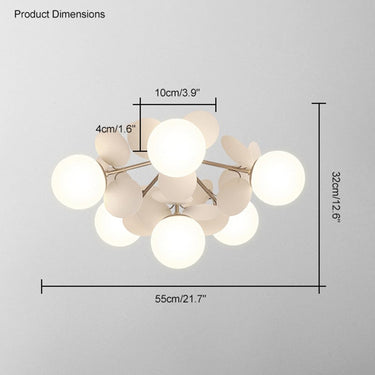 Branching Bubble Chandelier With Milk Glass Shades - Image 11