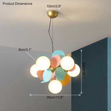 Branching Bubble Chandelier With Milk Glass Shades - Image 12