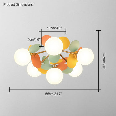 Branching Bubble Chandelier With Milk Glass Shades - Image 13