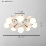 Branching Bubble Chandelier With Milk Glass Shades - Image 15