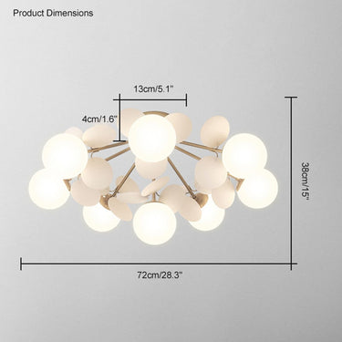 Branching Bubble Chandelier With Milk Glass Shades - Image 15