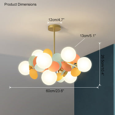 Branching Bubble Chandelier With Milk Glass Shades - Image 16