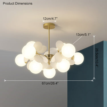 Branching Bubble Chandelier With Milk Glass Shades - Image 18