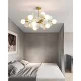 Branching Bubble Chandelier With Milk Glass Shades - Image 3