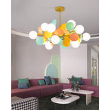 Branching Bubble Chandelier With Milk Glass Shades - Image 4