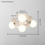 Branching Bubble Chandelier With Milk Glass Shades - Image 8
