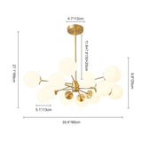 Brass Sputnik Chandelier With Opal Glass Globes - Image 5