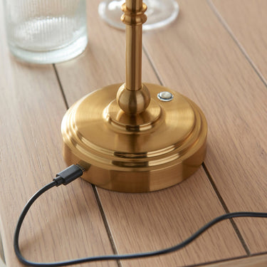 Brushed Aged Brass Rechargeable Table Lamp Base With Touch Dimming - Image 5