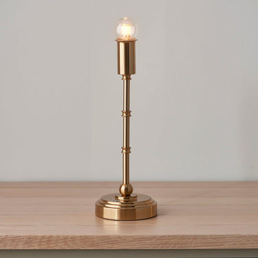 Brushed Aged Brass Rechargeable Table Lamp Base With Touch Dimming - Image 2