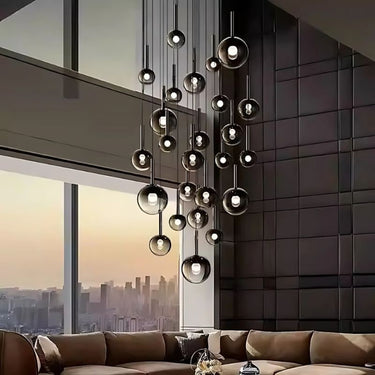 Bubble Staircase Chandelier With Modern Glass Design - Image 1