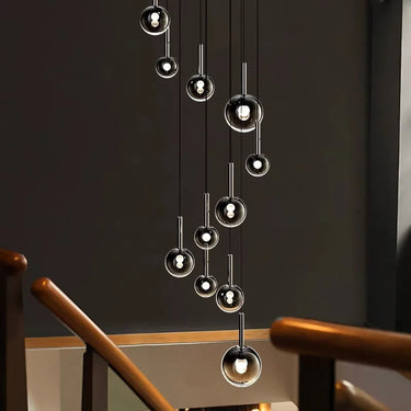 Bubble Staircase Chandelier With Modern Glass Design - Image 5