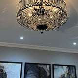 Carved Crystal Drum Semi Flush Mount Ceiling Light - Image 5