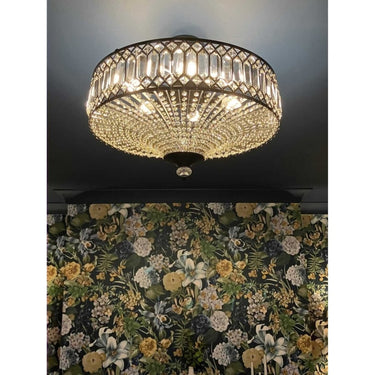 Carved Crystal Drum Semi Flush Mount Ceiling Light - Image 8