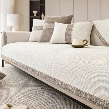 Chenille Sofa Cover With Non-Slip Backing - Image 1