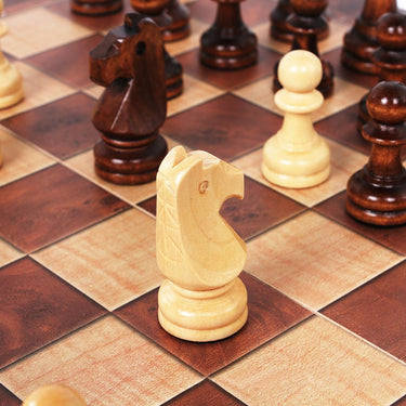 Christmas Travel Chess Set 3-in-1 Wooden Board Game With Backgammon And Checkers Foldable - Image 7