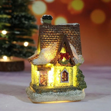 Christmas Village Decoration Set With 6 Snow-Covered Houses And Warm LED Lights - Image 6