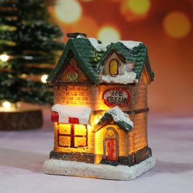 Christmas Village Decoration Set With 6 Snow-Covered Houses And Warm LED Lights - Image 8