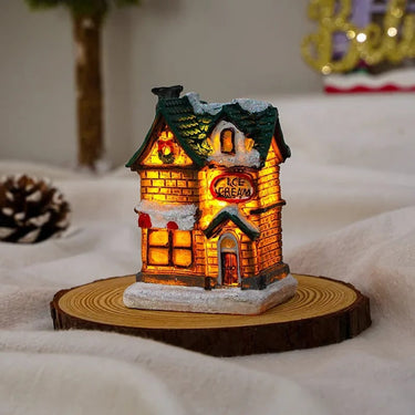 Christmas Village Decoration Set With 6 Snow-Covered Houses And Warm LED Lights - Image 5
