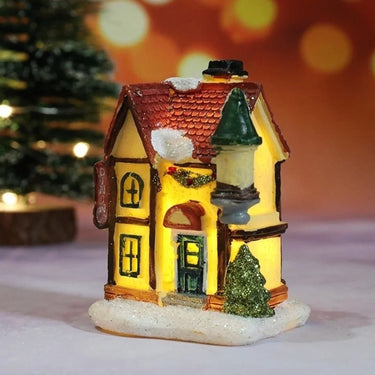 Christmas Village Decoration Set With 6 Snow-Covered Houses And Warm LED Lights - Image 7