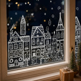 Christmas Window Sticker Set 78-Piece Static Cling Village Decoration With Snowflakes And Stars - Image 6