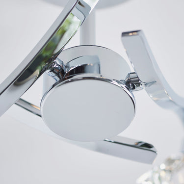 Chrome Semi Flush Light With Clear Crystal Shades - Image 5