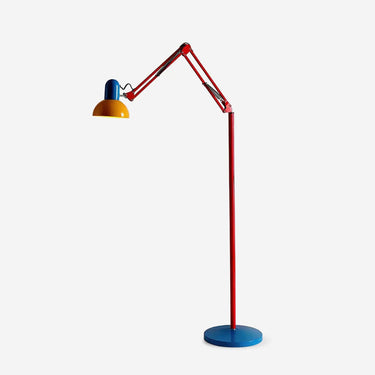 Color-Blocked Articulated Metal Floor Lamp With Foot Switch - Image 1
