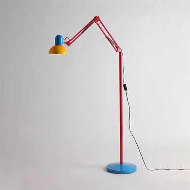 Color-Blocked Articulated Metal Floor Lamp With Foot Switch - Image 8
